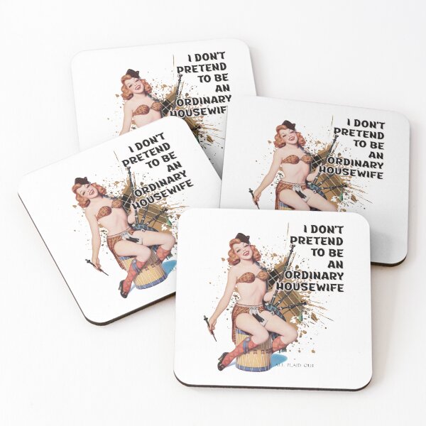 Item preview, Retro Housewife Humor I Don't Pretend to be an Ordinary Housewife Pin-up Girl Art designed and sold by adriana-holmes.