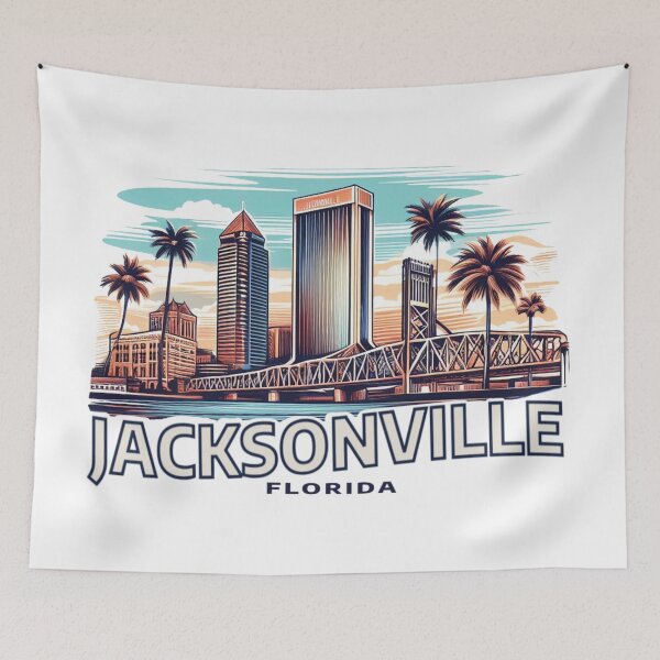 Item preview, Jacksonville Florida Watercolor Illustration designed and sold by PaintMeWorld.