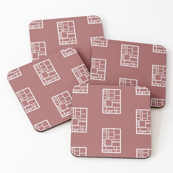 Item preview, Abstract Rectangles - Rose Red designed and sold by Happy-K.