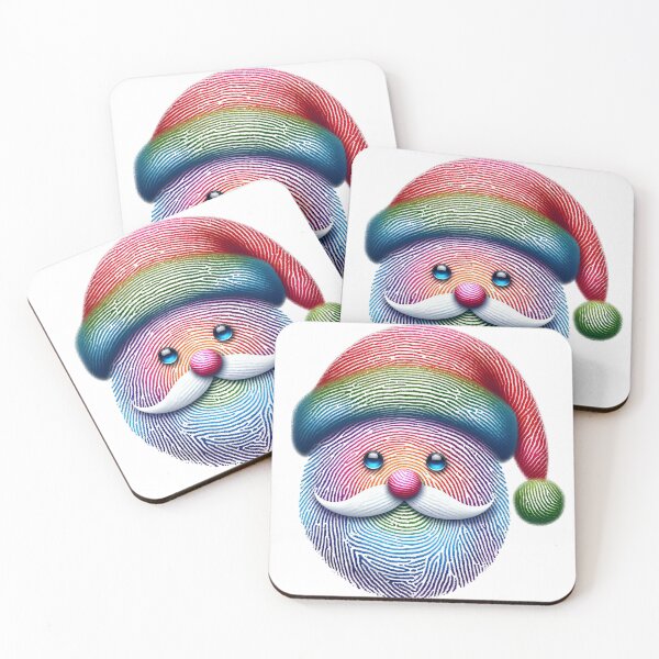 Item preview, Colorful Fingerprint Art: Whimsical Rainbow Santa Illustration designed and sold by Sonic-Store.