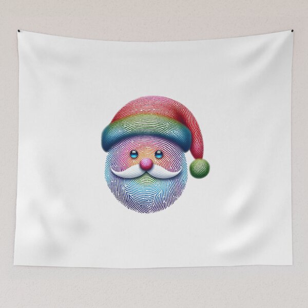 Item preview, Colorful Fingerprint Art: Whimsical Rainbow Santa Illustration designed and sold by Sonic-Store.