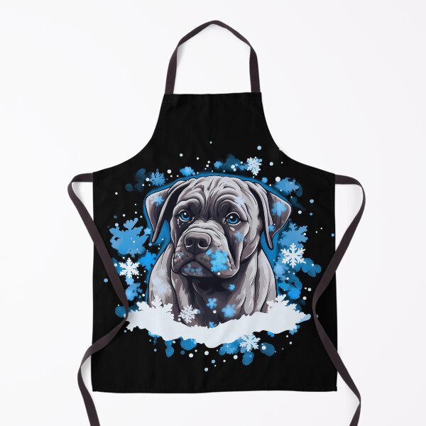 Item preview, Illustration of Cute Black Italian Mastiff Cane Corso Puppy Dog In The Snow designed and sold by NBSStore.