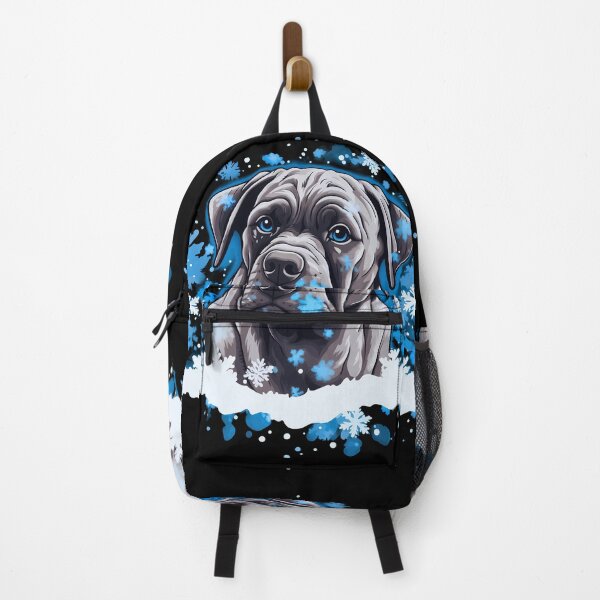 Item preview, Illustration of Cute Black Italian Mastiff Cane Corso Puppy Dog In The Snow designed and sold by NBSStore.