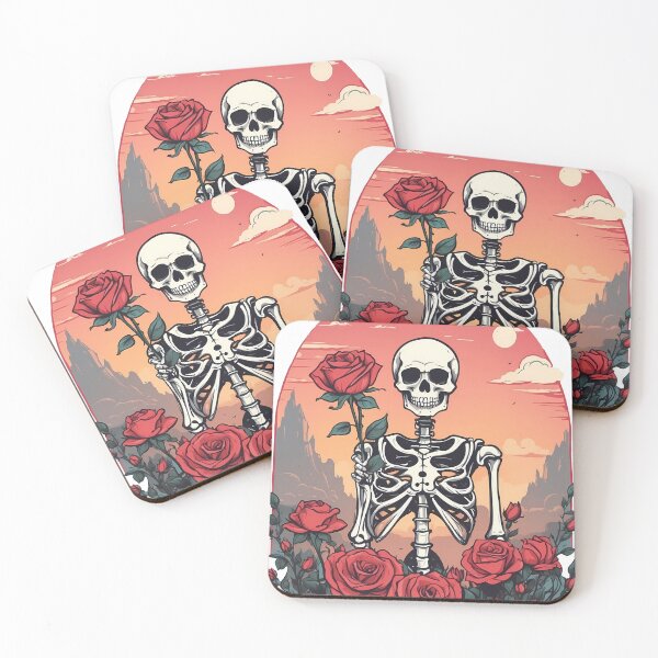 Item preview, Skeleton holding a red rose. designed and sold by wplamkung.