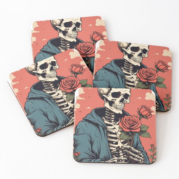Item preview, Skeleton holding a red rose. designed and sold by wplamkung.