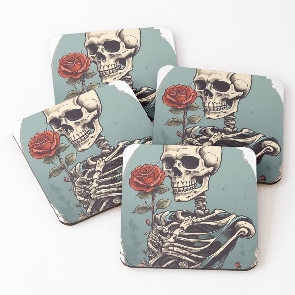Item preview, Skeleton holding a red rose. designed and sold by wplamkung.
