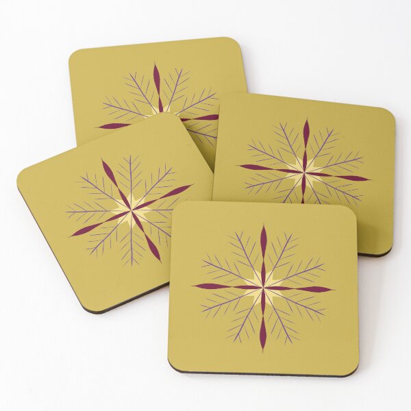 Item preview, Minimalist snowflake in yellow motif designed and sold by martaaileen.