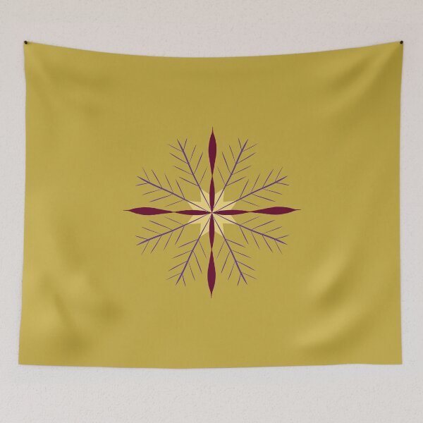 Item preview, Minimalist snowflake in yellow motif designed and sold by martaaileen.