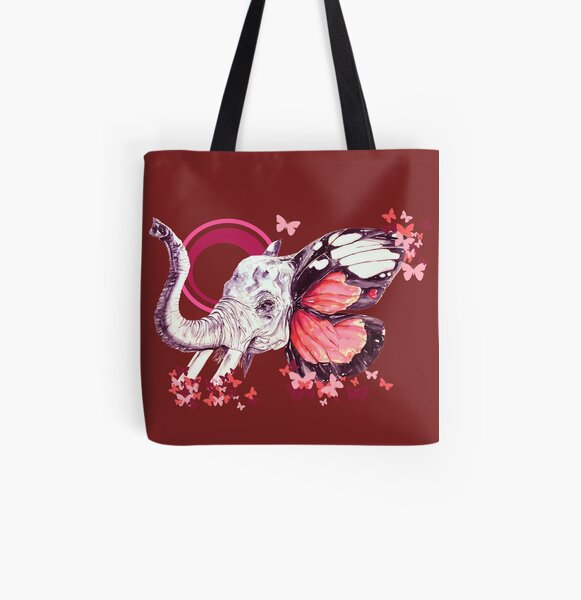 The red Elephant All Over Print Tote Bag