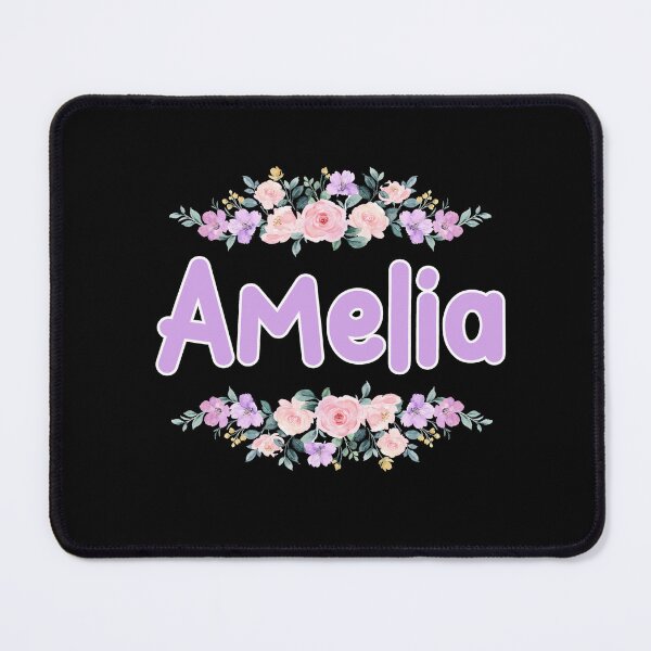 Item preview, Purple Flower Amelia Name Label (Black) designed and sold by NormadWorld.