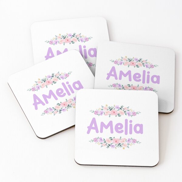 Artikelvorschau, Lila Blumen-Amelia-Namensschild entworfen und verkauft von NormadWorld.