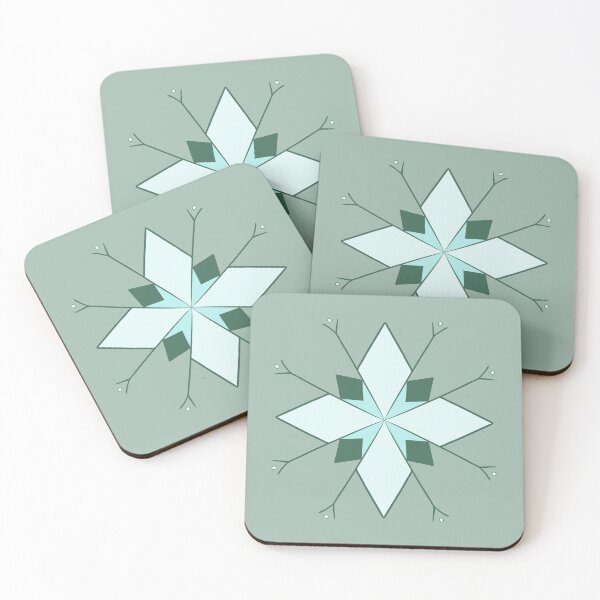 Item preview, Art deco snowflake in green motif designed and sold by martaaileen.