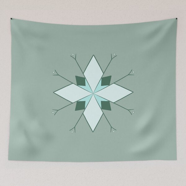 Item preview, Art deco snowflake in green motif designed and sold by martaaileen.