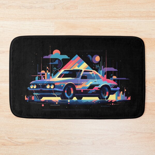 Item preview, Rainbow car made from a collage of sparsely arranged rectangular paper cut-outs in bright colors designed and sold by Gabi.Media.