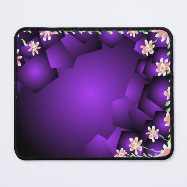 Item preview, Purple gradient background with geometric shapes and flowers on it  designed and sold by SunbeamMoon111.