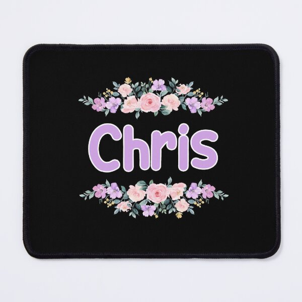 Item preview, Purple Flower Chris Name Label (Black) designed and sold by NormadWorld.