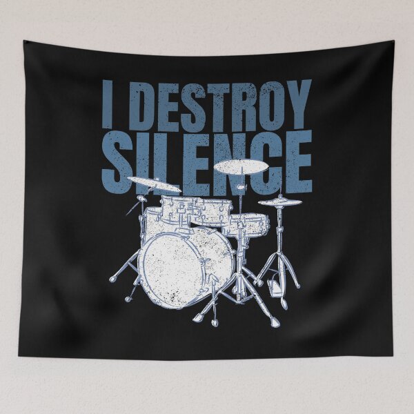 Item preview, Drum, Line Art Drawing Of Drum set, I Destroy Silence designed and sold by CJansuebsri.