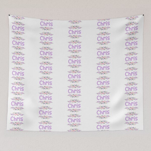 Item preview, Purple Flower Chris Name Label  designed and sold by NormadWorld.