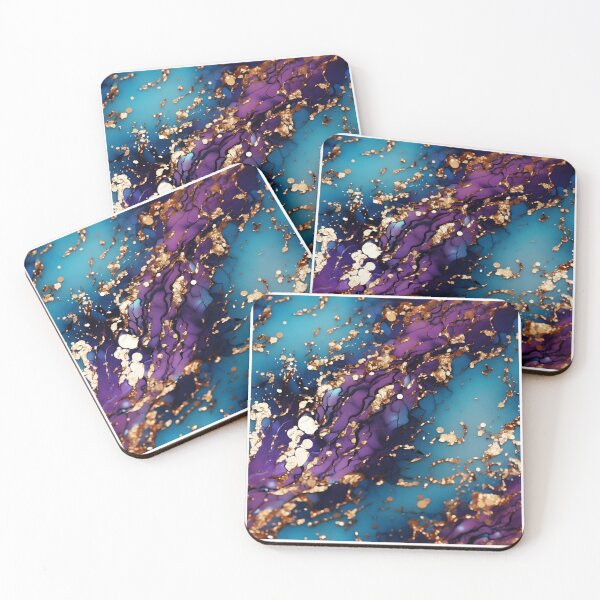 Item preview, Purple Wonder Blue Turquoise Gold Abstract Modern Pattern Art Decor designed and sold by adlydesigns.