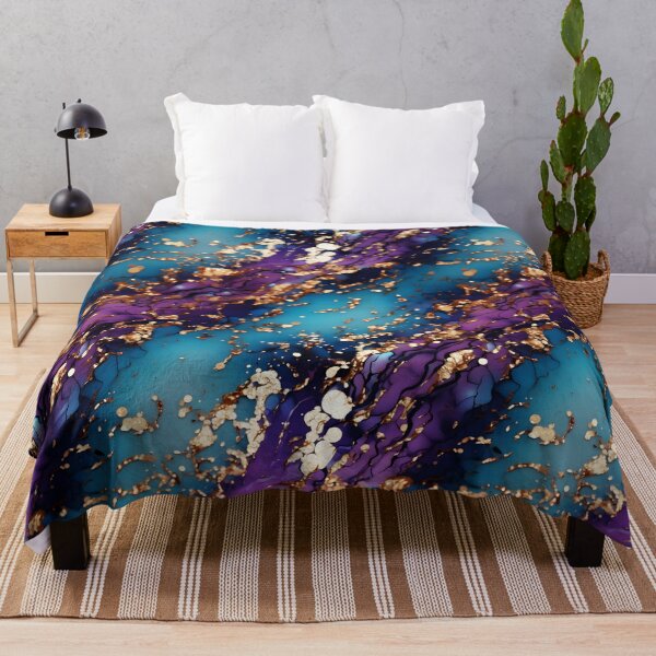 Item preview, Purple Wonder Blue Turquoise Gold Abstract Modern Pattern Art Decor designed and sold by adlydesigns.