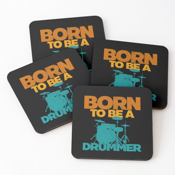 Item preview, Silhouette Drum Set Drawing, Born To Be A Drummer, Vintage Colors Texture designed and sold by CJansuebsri.