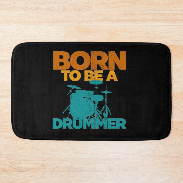 Item preview, Silhouette Drum Set Drawing, Born To Be A Drummer, Vintage Colors Texture designed and sold by CJansuebsri.