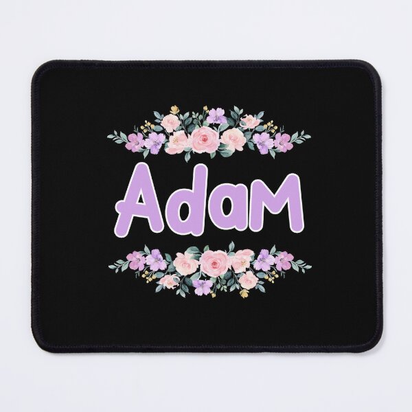 Item preview, Purple Flower Adam Name Label (Black) designed and sold by NormadWorld.