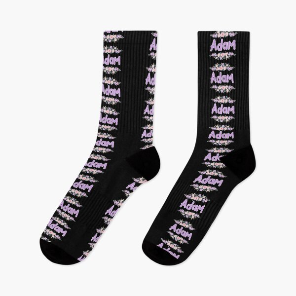 Item preview, Purple Flower Adam Name Label (Black) designed and sold by NormadWorld.