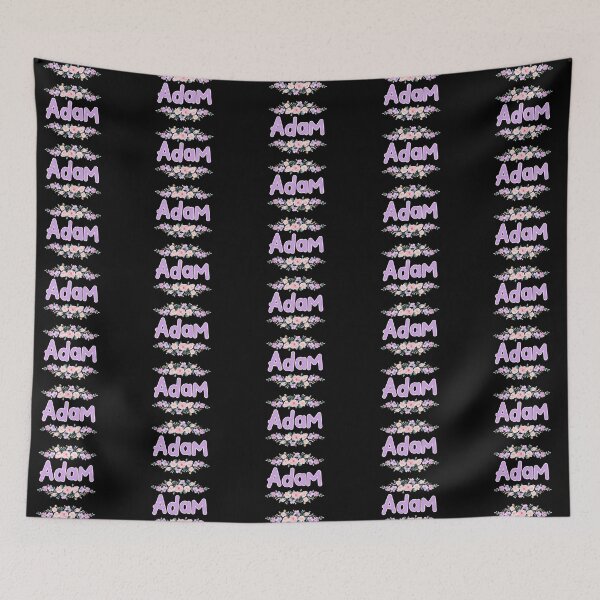 Item preview, Purple Flower Adam Name Label (Black) designed and sold by NormadWorld.
