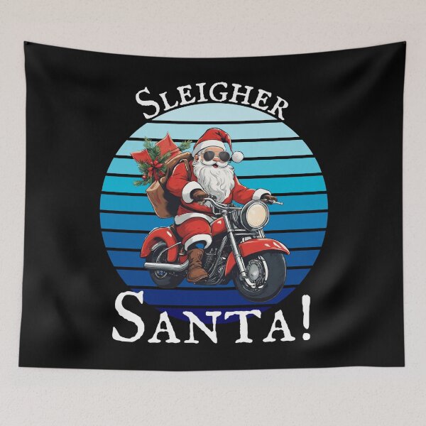 Item preview, Vintage Santa Riding Motorcycle Mens Funny Christmas Biker designed and sold by BunBuntheDog-.