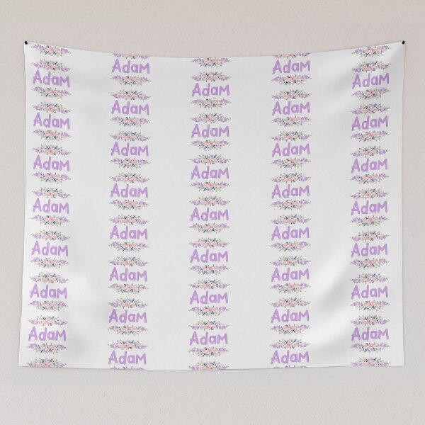 Item preview, Purple Flower Adam Name Label  designed and sold by NormadWorld.