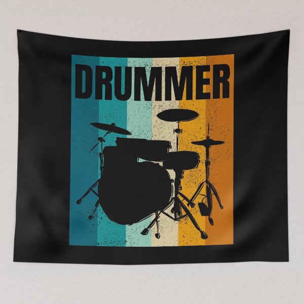 Item preview, Drum, Silhouette of Drum Set On Vintage Color designed and sold by CJansuebsri.