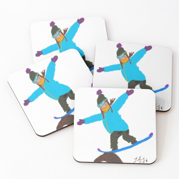 Item preview, Snowboarding girl jibbing rock designed and sold by Tanuki-Time.