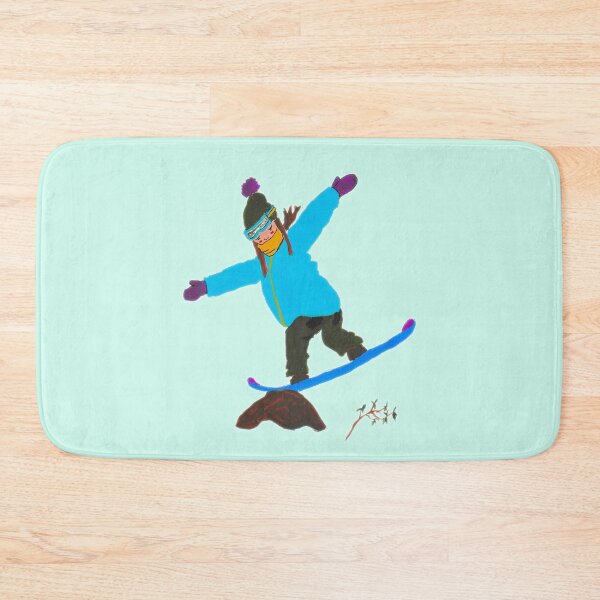 Item preview, Snowboarding girl jibbing rock designed and sold by Tanuki-Time.