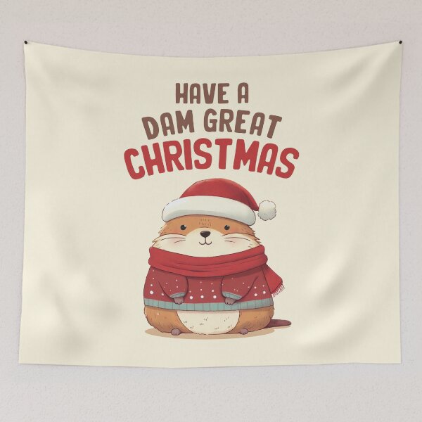 Item preview, Have A Dam Great Christmas Marmot designed and sold by KAI-Studio.