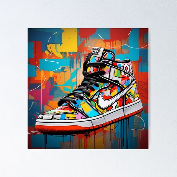 Affiche d'art Pop Art Nike Sneakers - Kid you not, par Wacka