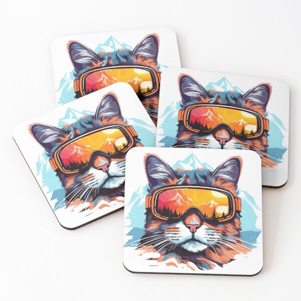 Item preview, Snow Cat with Goggles designed and sold by DetourShirts.
