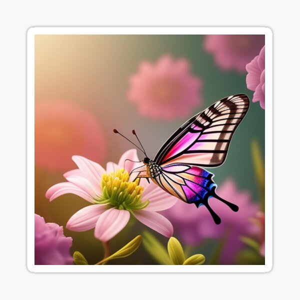 Butterfly and flower Sticker