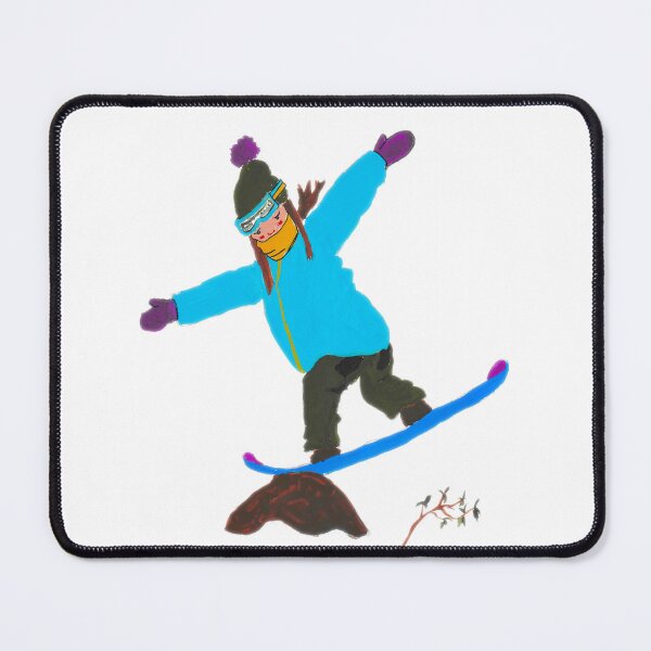 Item preview, Snowboarding girl jibbing rock designed and sold by Tanuki-Time.