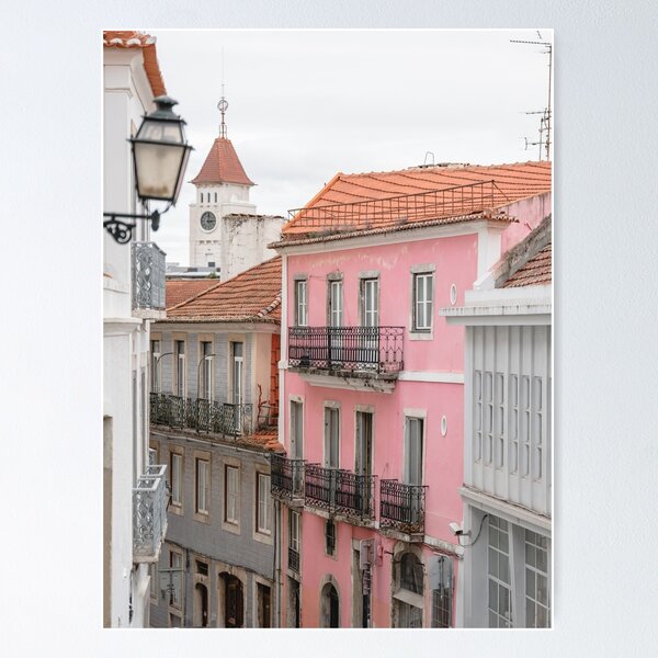 Item preview, Pastel Charm Lisbon's Pink Facade designed and sold by PhotosByVille.