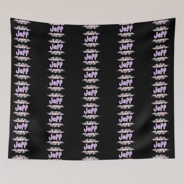 Item preview, Purple Flower Jeff Name Label (Black) designed and sold by NormadWorld.