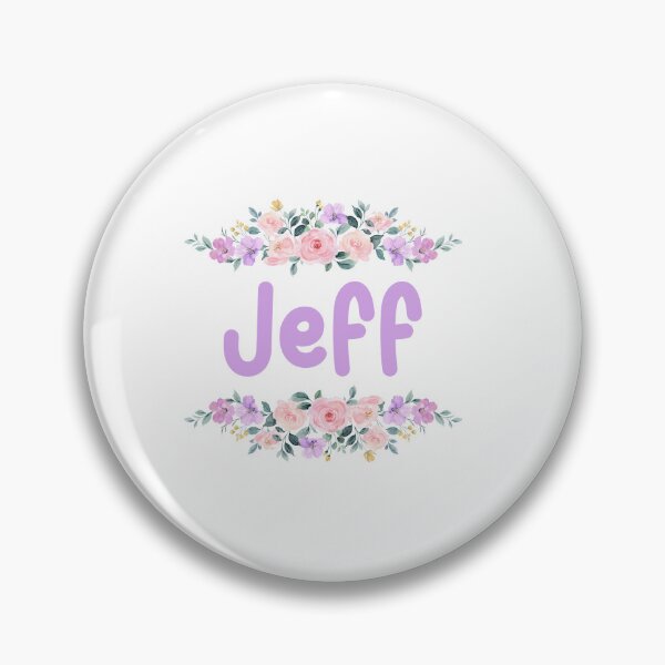 Artikelvorschau, Lila Blumen-Jeff-Namensschild entworfen und verkauft von NormadWorld.