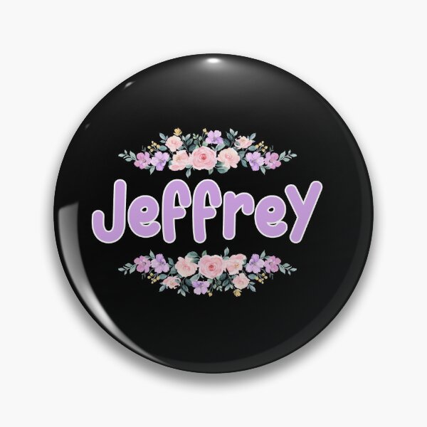 Item preview, Purple Flower Jeffrey Name Label (Black) designed and sold by NormadWorld.