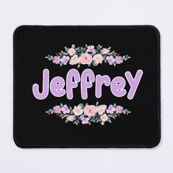 Item preview, Purple Flower Jeffrey Name Label (Black) designed and sold by NormadWorld.