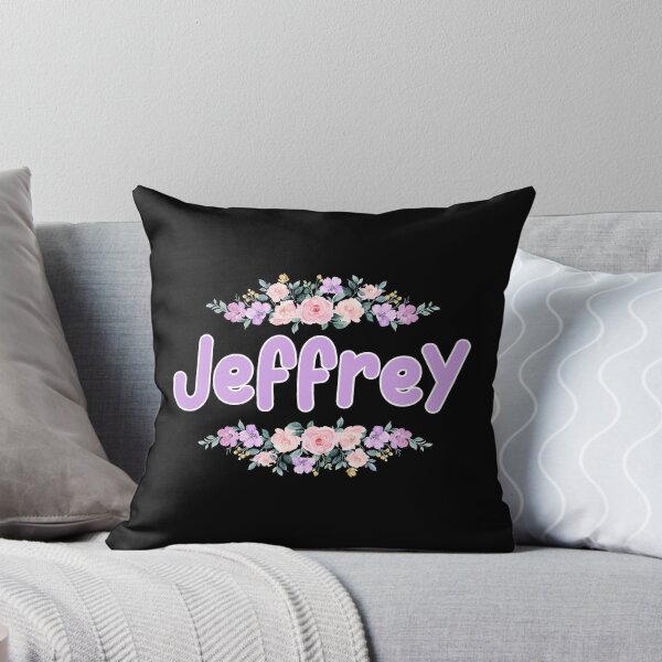 Item preview, Purple Flower Jeffrey Name Label (Black) designed and sold by NormadWorld.