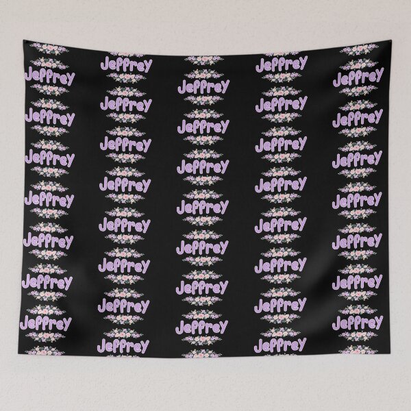Item preview, Purple Flower Jeffrey Name Label (Black) designed and sold by NormadWorld.