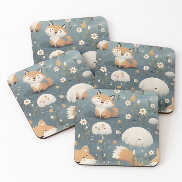 Item preview, Whimsical Fox Garden Illustration designed and sold by inkArtistryfine.