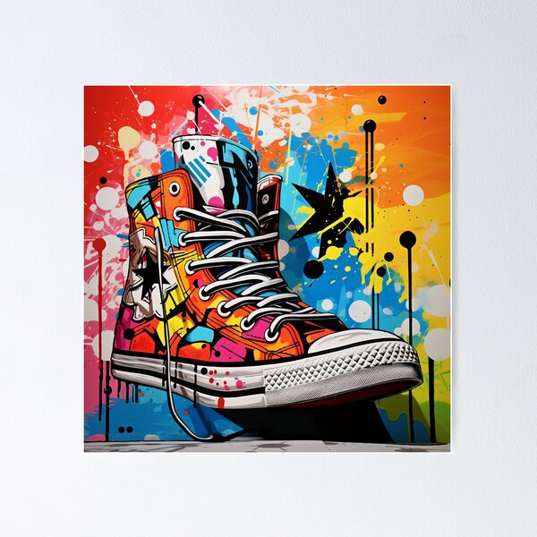 Artikel-Vorschau von Spritzende Turnschuhe: Dynamische Pop-Art, designt und verkauft von ObjCrea123.