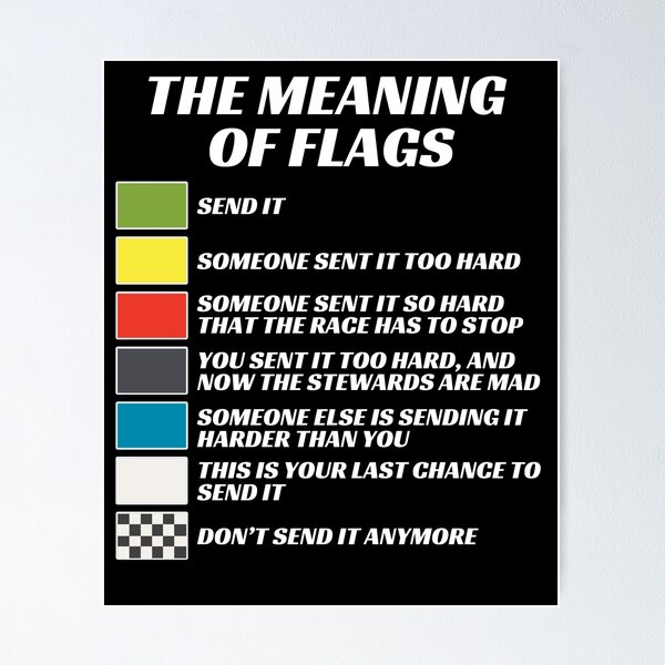 Item preview, The Meaning of Racing Flags, Just Gonna Send It, Race Flags, Karting Flag designed and sold by brytfanna.
