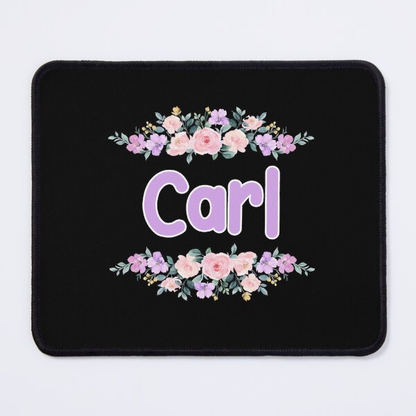 Item preview, Purple Flower Carl Name Label (Black) designed and sold by NormadWorld.